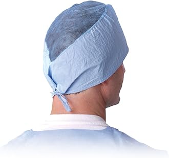 Medline NON28626Z Disposable Surgeon's Caps, SMS, Latex Free, Dark Blue (Pack of 100)