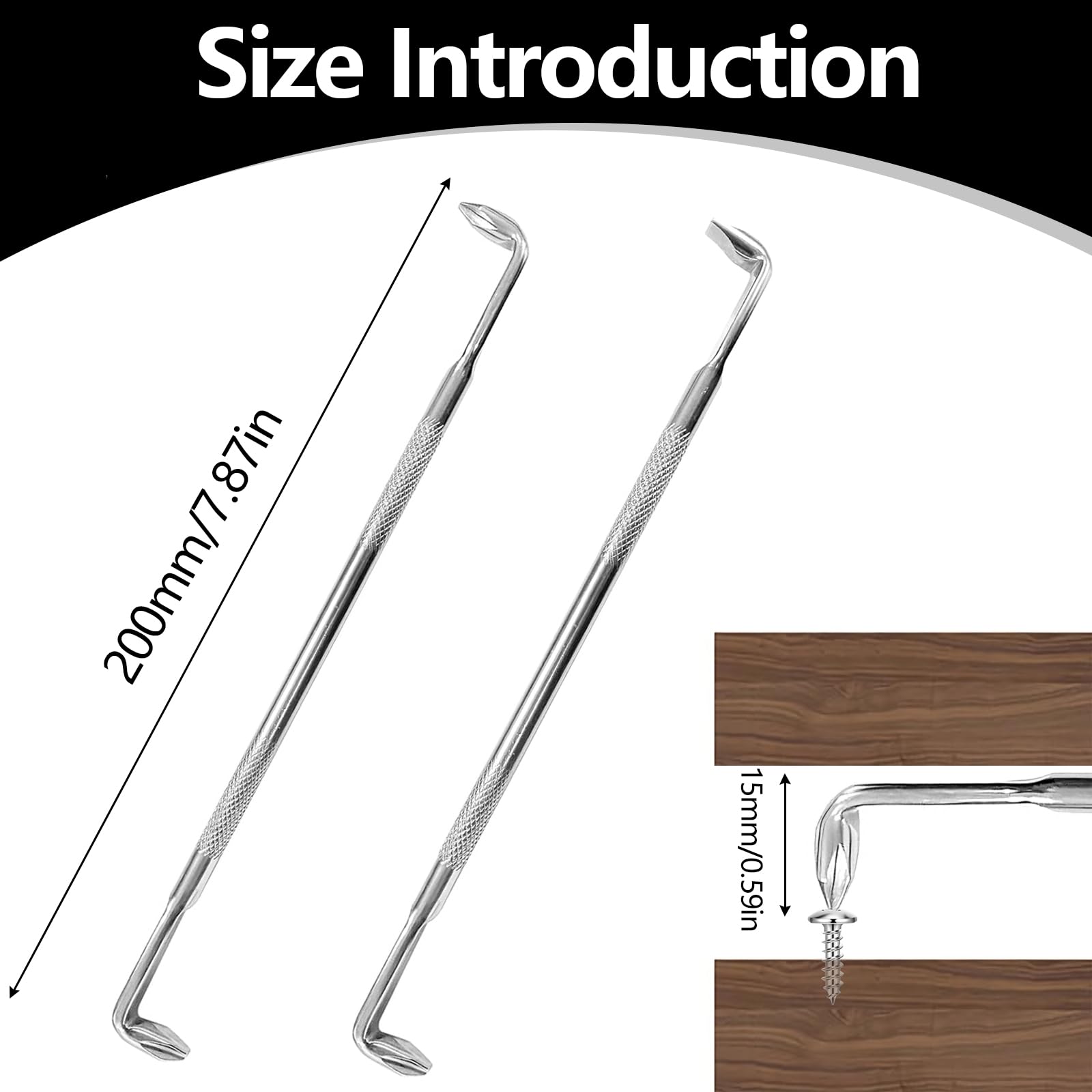 2 sztuki wkrętaków kątowych, 180 mm, z rowkiem krzyżowym typu Z, z podwójną głowicą, śrubokręt magnetyczny do pracy w wąskich pomieszczeniach