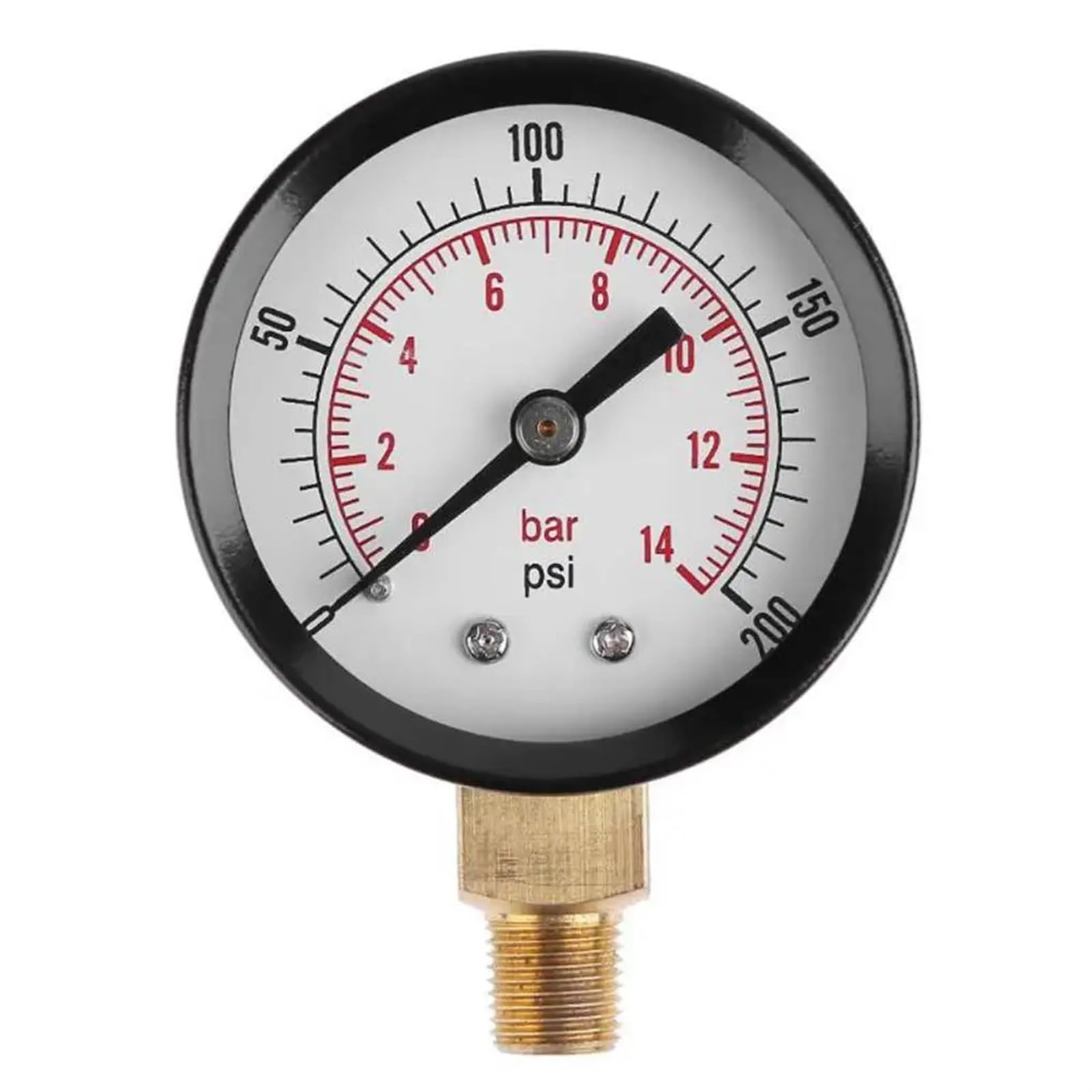 0-200PSI 0-14Bar Manometer 1/8 Zoll NPT Seitenmontage Luftkompressor Meter Wasser Öl Luft Hydraulikdruckprüfer Manometer Manometer