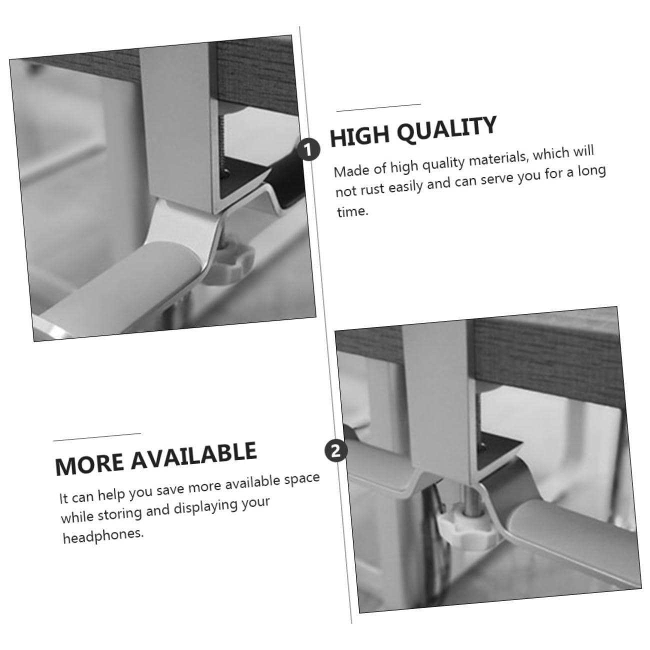 Soporte de Instalar de Aluminio Auriculares Aleación Plata de Colgador de Fácil Almacenamiento de Cascos en para Oficina y Hogar