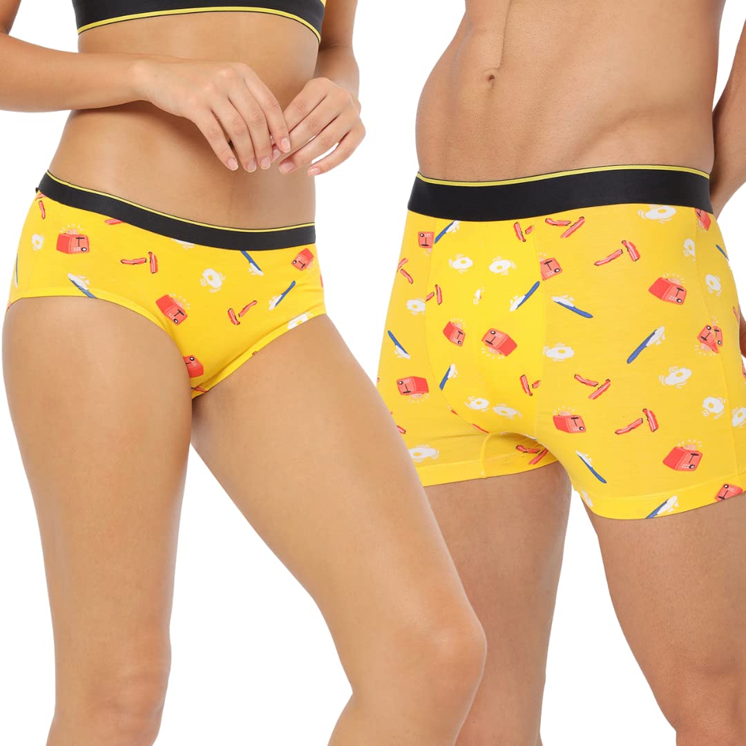 BummerPrinted Valentine Couple underwear | Micro Modal Fabric Feels Soft & Cozy | Super Soft Waistband For boyfriend and Girlfriend