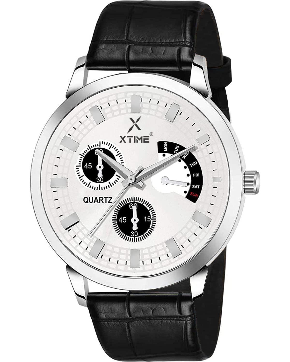XTIME Analogue Watch Black Leather Look Resin Strap for Men’s & Boys XTIME Analogue Watch Black Leather Look Resin Strap for Men’s & Boys