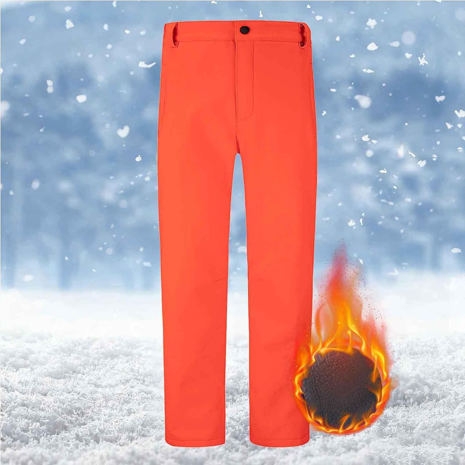 Snow Pants For Kids Girls Boys Warm Fleece Lined Snowboard Pant Windproof Insulated Hiking Softshell Trousers