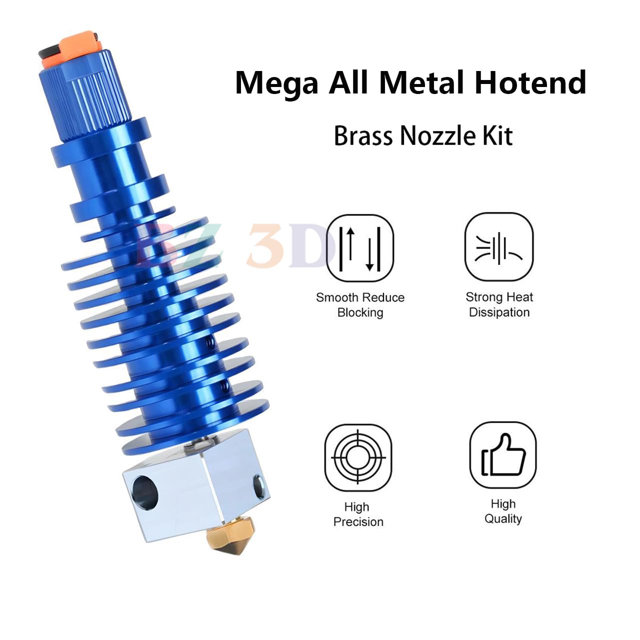 Kit Hotend All Metal BZ 3D Per I3 Me-ga - Upgrade Bimetallico, 12V 40W, Ugello 0.4mm - Foto 4