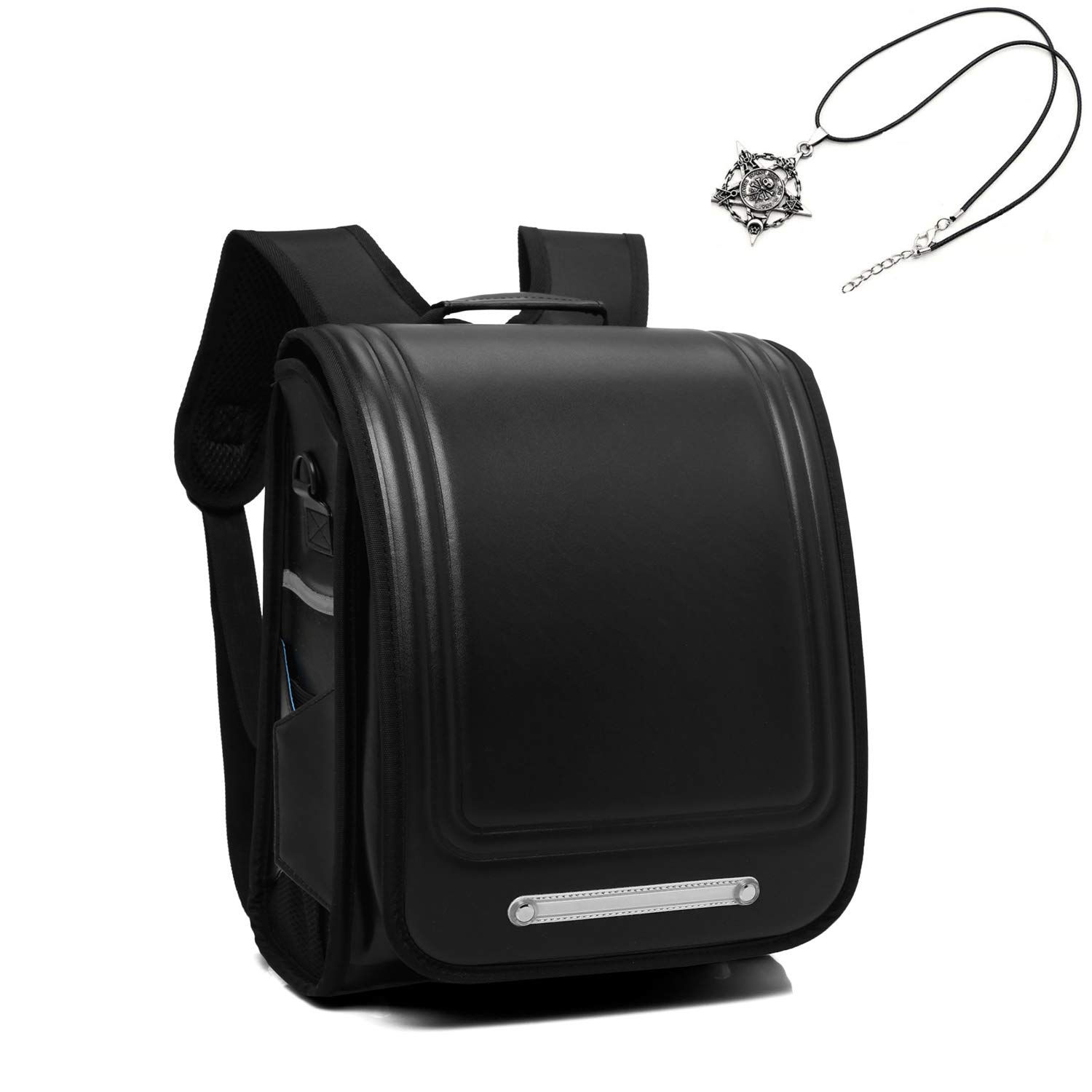 Schulrucksack für Jungen und Mädchen, wasserdicht, PU, Randoseru, Schülertasche, Schwarz , 38cm/15inchX29CM/11.4IinchX18cm/7inch, Japanisch