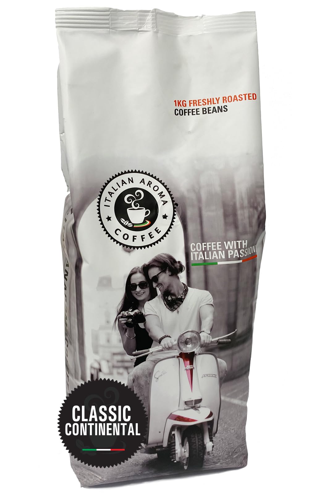 1KG - Whole Coffee Beans - CLASSIC CONTINENTAL - Very Dark and Luxurious - Traditional Italian Coffee Flavour