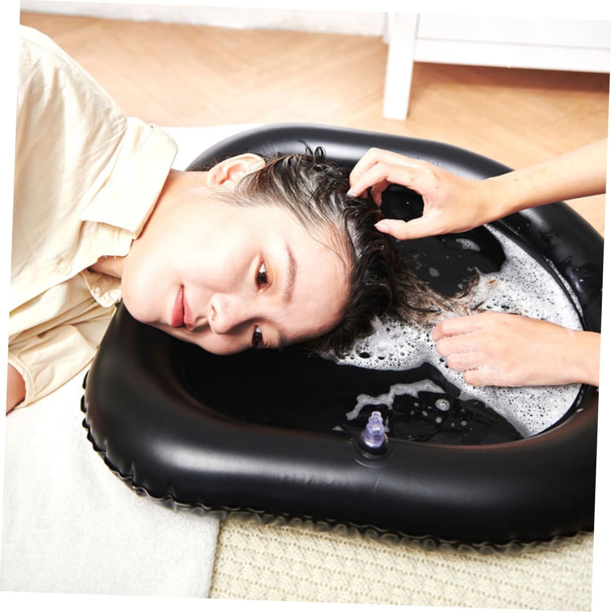 Inflatable Shampoo Hair Washing Tray for Bedridden People, PVC Basin