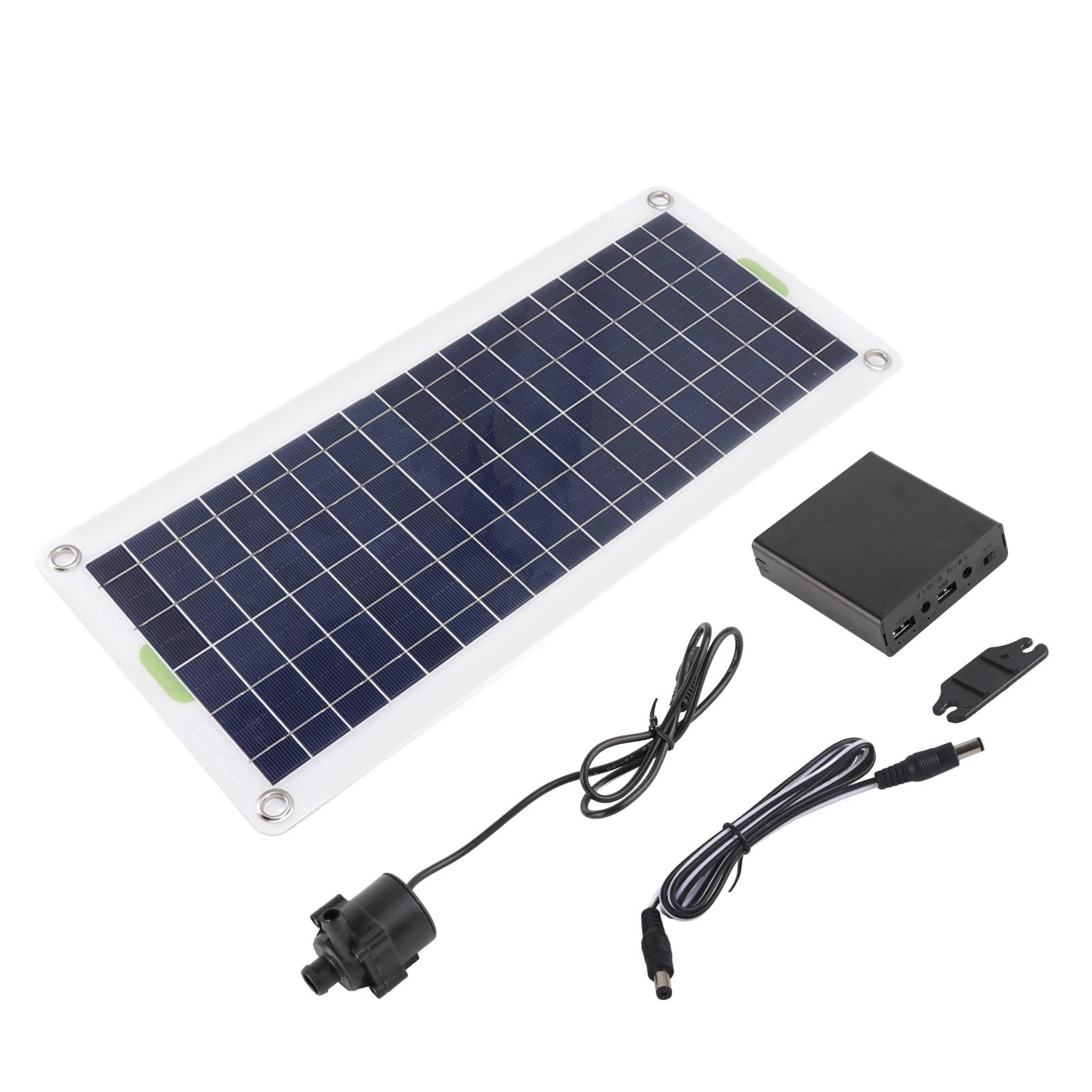 Kit Pompa Solare per Laghetto con Pannello Fotovoltaico 30W, Pompa Acqua 19W DC12V, Portata 800 L/h Sollevamento 5m