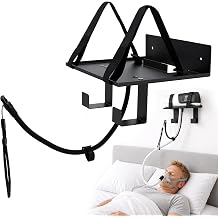 CPAP Wall Mount Shelf for ResMed AirSense 10, Bedside Hose Holder Black