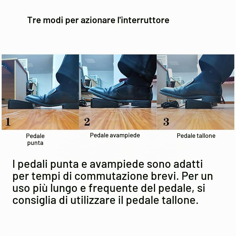 docooler Interruttore a Pedale USB Tasto di Controllo Universale Tastiera per Computer Personalizzata Pedale d'azione per dispositivi Medici Strumenti Computer Pedale programmabile