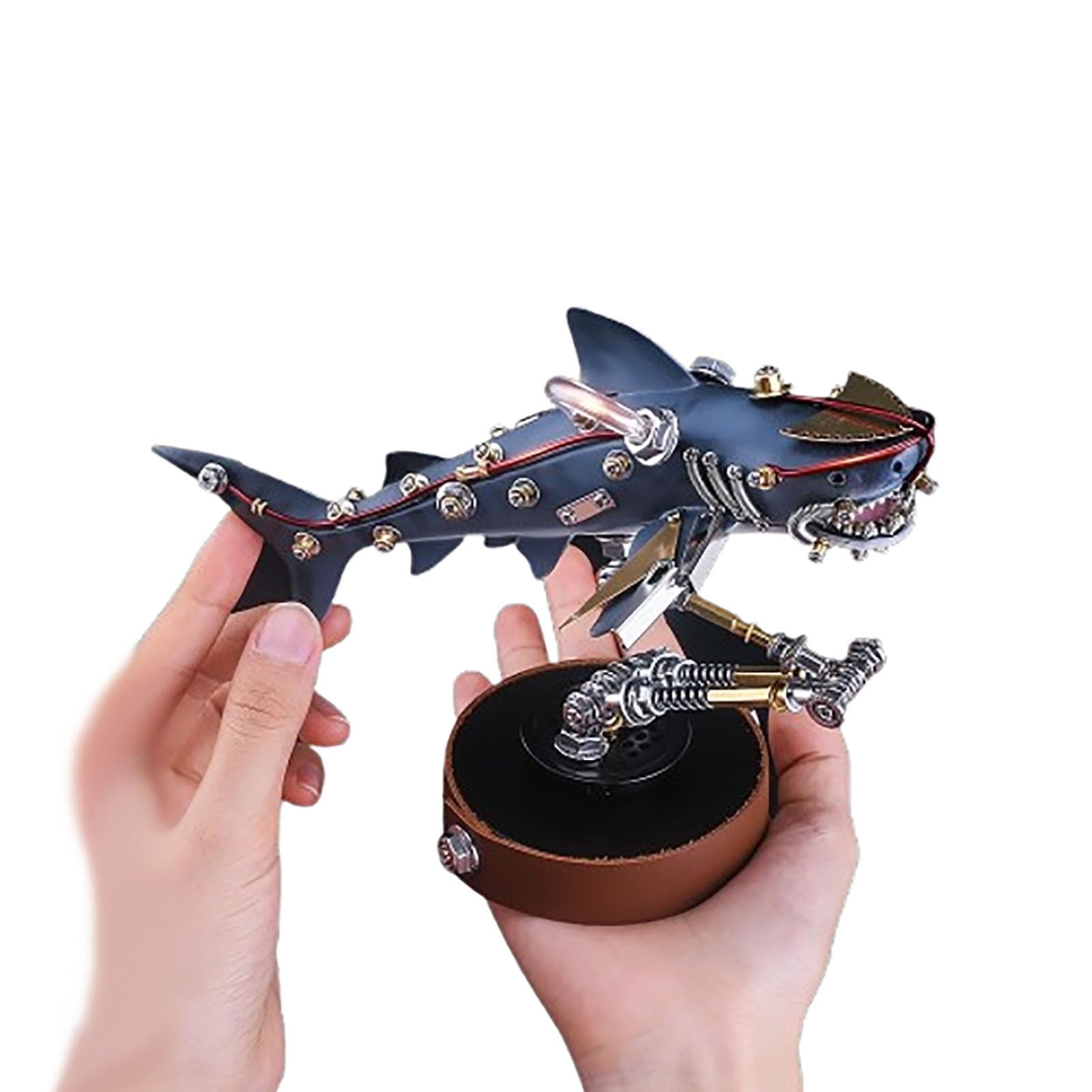 Metalowe puzzle 3D dla dorosłych, montaż mechanicznego rekina z metalu, zestaw modeli do składania, majsterkowanie - rękodzieło montażowe Łamigłówka - idealna dekoracja biurka 217 szt.(217PCS)