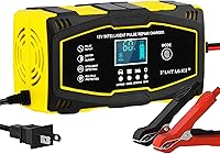 Vista 1 de Cargador de batería de 6 amperios, cargador de batería portátil de plomo de 12 V 6 A, cargador de batería de 4 etapas, mantenimiento de batería