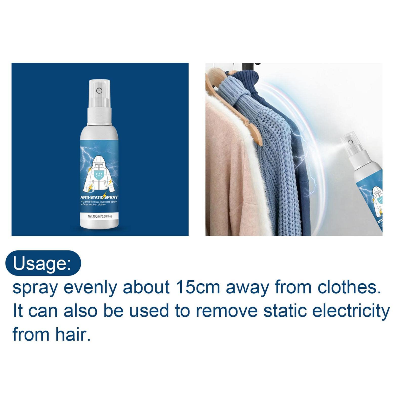 IDIDOS AntiStatic Spray, 100ml Static Cling Remover, Spray Starch for