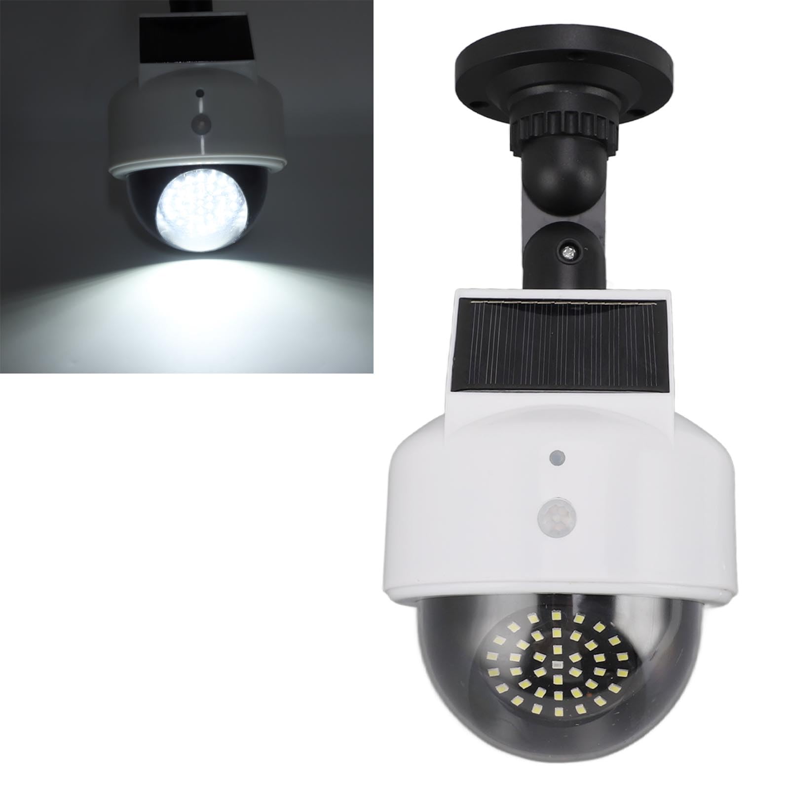 Zerodis Fausse Caméra Solaire Factice de sécurité Extérieure, Caméra de Surveillance Simulée à énergie Solaire pour Intérieur et Extérieur – Dissuadez Les Criminels et Protégez Votre