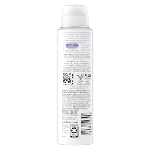 dove whole body deo aluminum free invisible spray deodorant coconut amp vanilla for 72h odor control 4 oz