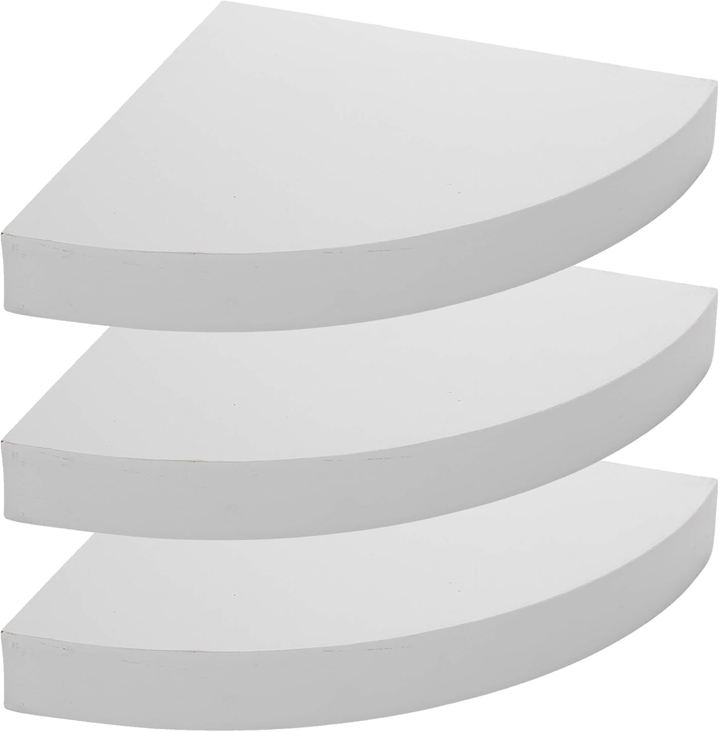 URBNLIVING 3 x Floating Wooden Wall Mounting Corner Shelf Display Unit