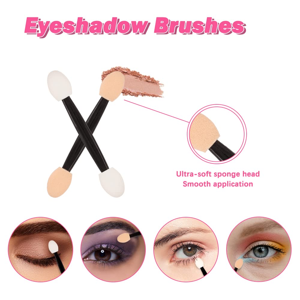 201 pezzi Kit di Applicatori Trucco Monouso, SHAIDOJIO, 50 Pennello per Ciglia Monouso, 50 Applicatori per Rossetti Monouso, 50 Pennello per Eyeliner, 50 Applicatore Ombretto, con Scatola