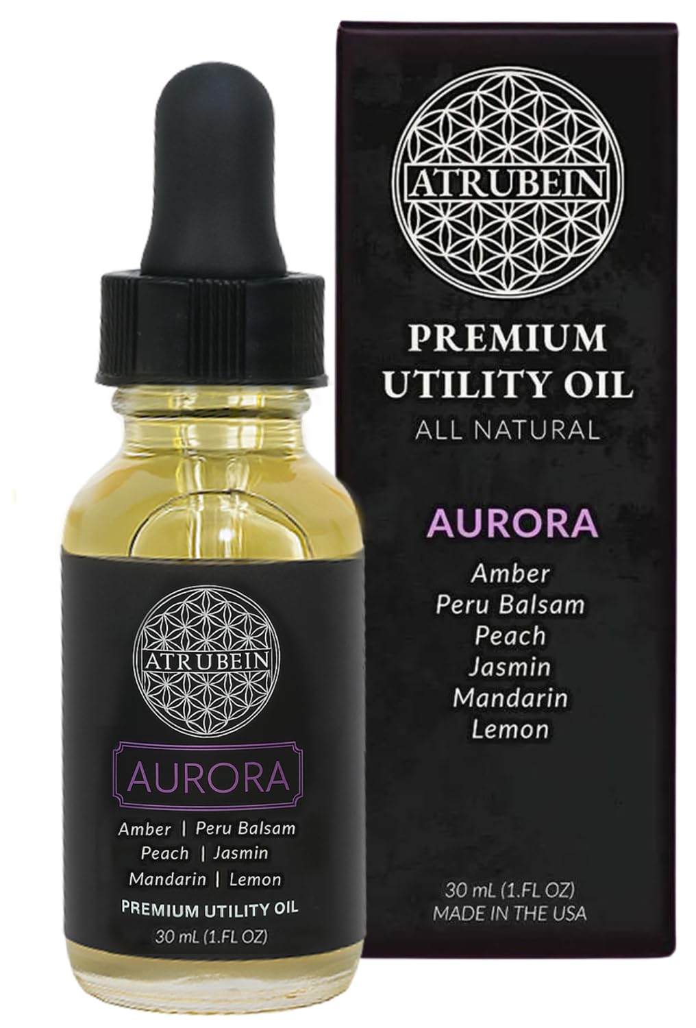 Aurora Premium Utility Oil - For Women - Mandarin, Lemon, Peach, Jasmine, Amber & Peru Balsam - Radiant Skin & Hair Nourishing Blend - 30mL