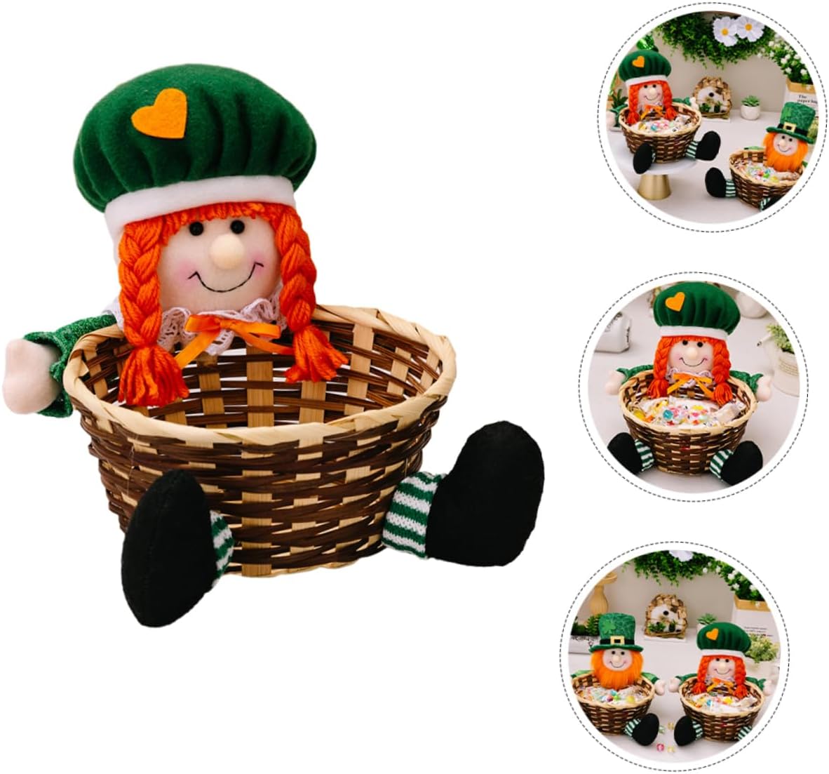 Garneck Patrick's Day Candy Holder Basket Festive Snack Organizer for Dining Table Versatile Storage for Smooth Edges for Treats and