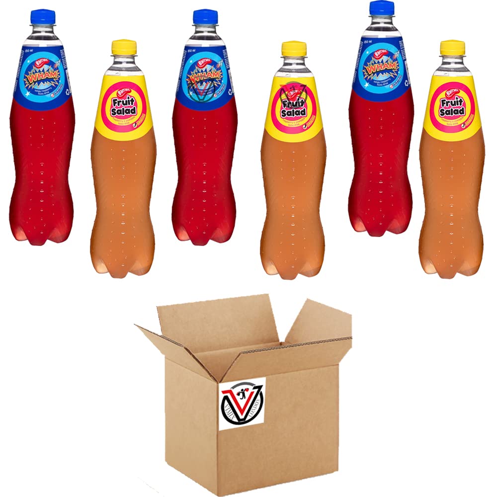 6 x Barratt Fruit Salad, Wham Fizzy Drink 850ml - 02 Mixed Flavours