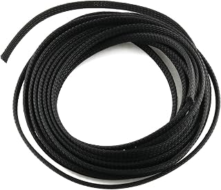 E-outstanding 5M/16.4ft Cable Sleeve Black Insulated Braided Sleeve 6mm / 1/4Inch Wire Protection Flexible Cable Sock