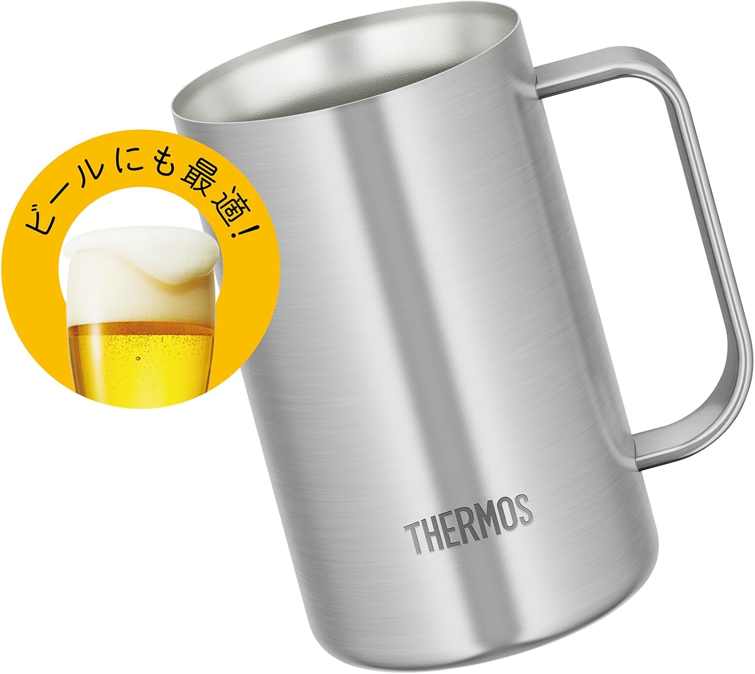 Thermos JDK-601 S1 Vacuum Insulated Jug, 20.3 fl oz (600 ml), Stainless Steel 1, Dishwasher Safe, Magic Bottle Structure, Hot and Cold Retention Beer Mug
