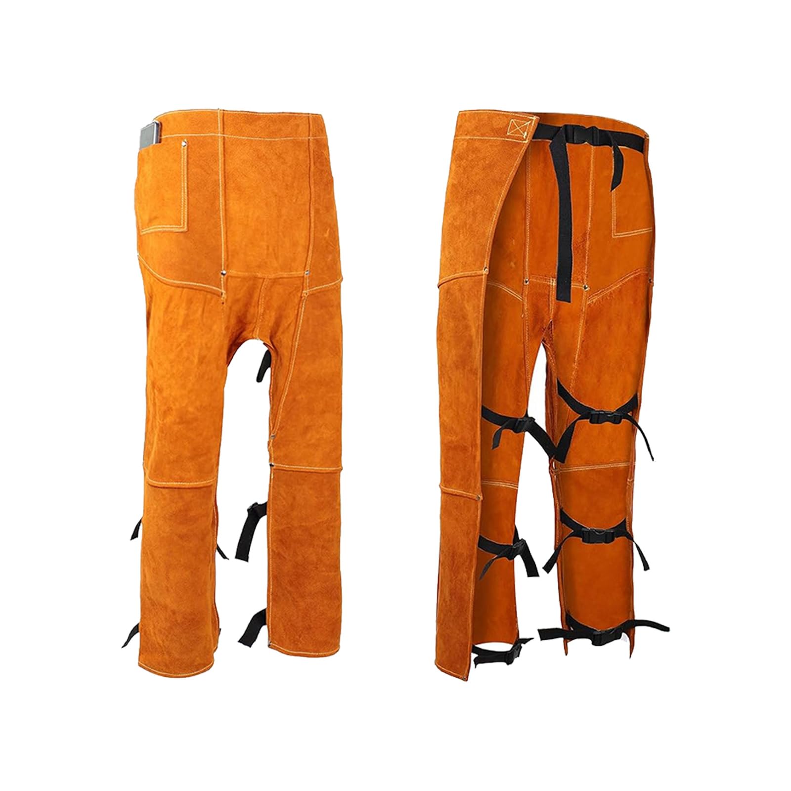 Industrial Leather Welding Chap Flame Resistant Protective Welding Pants for Grinding & Cutting Job Welder Protective Equipment