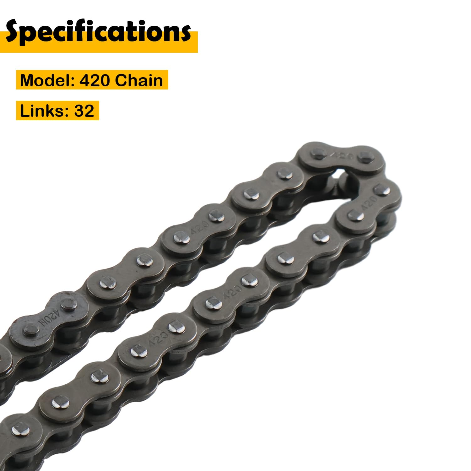 Kit de pignon de chaîne 420 25T arrière et 10T avant avec 32 maillons compatible avec Coleman KT196 CK196 Go Kart, compatible avec moteur Predator 196 cc 212 cc 6,5 CV, alésage de pignon