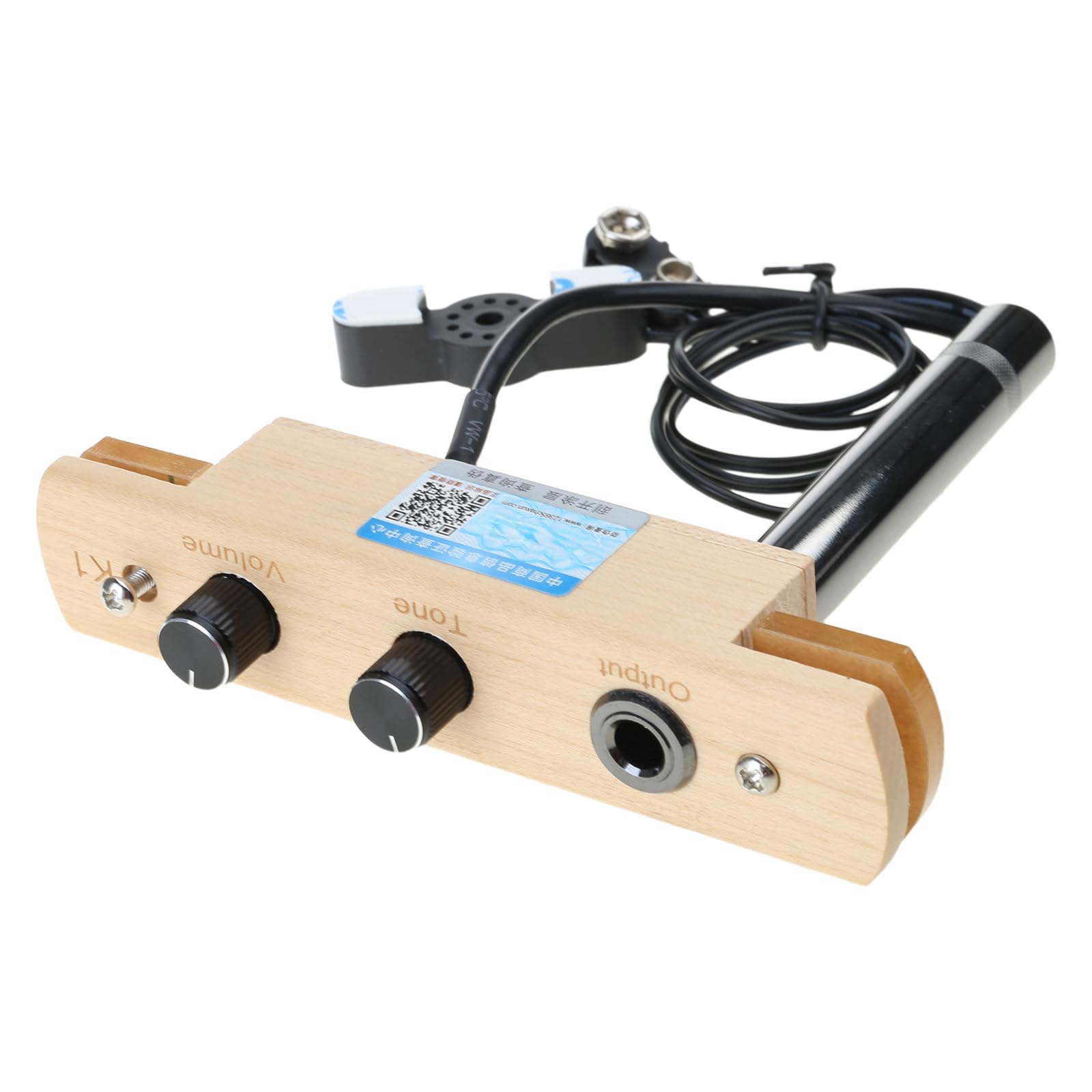 Hredwep Drum Sound Hole Pickup with Tone Volumes Control Microphone Pickup Systems for Box Drum Easily to Install