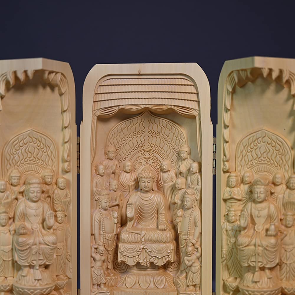 Amazon｜三開仏 三開仏像 筒型 木彫仏像 【十三仏像】木彫り 置物 仏壇