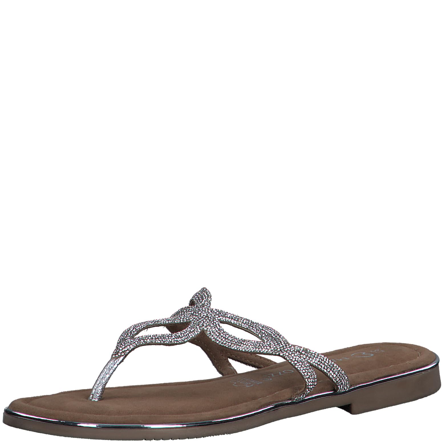 MARCO TOZZI Women's 2-27128-42 Mule, Silver, 4