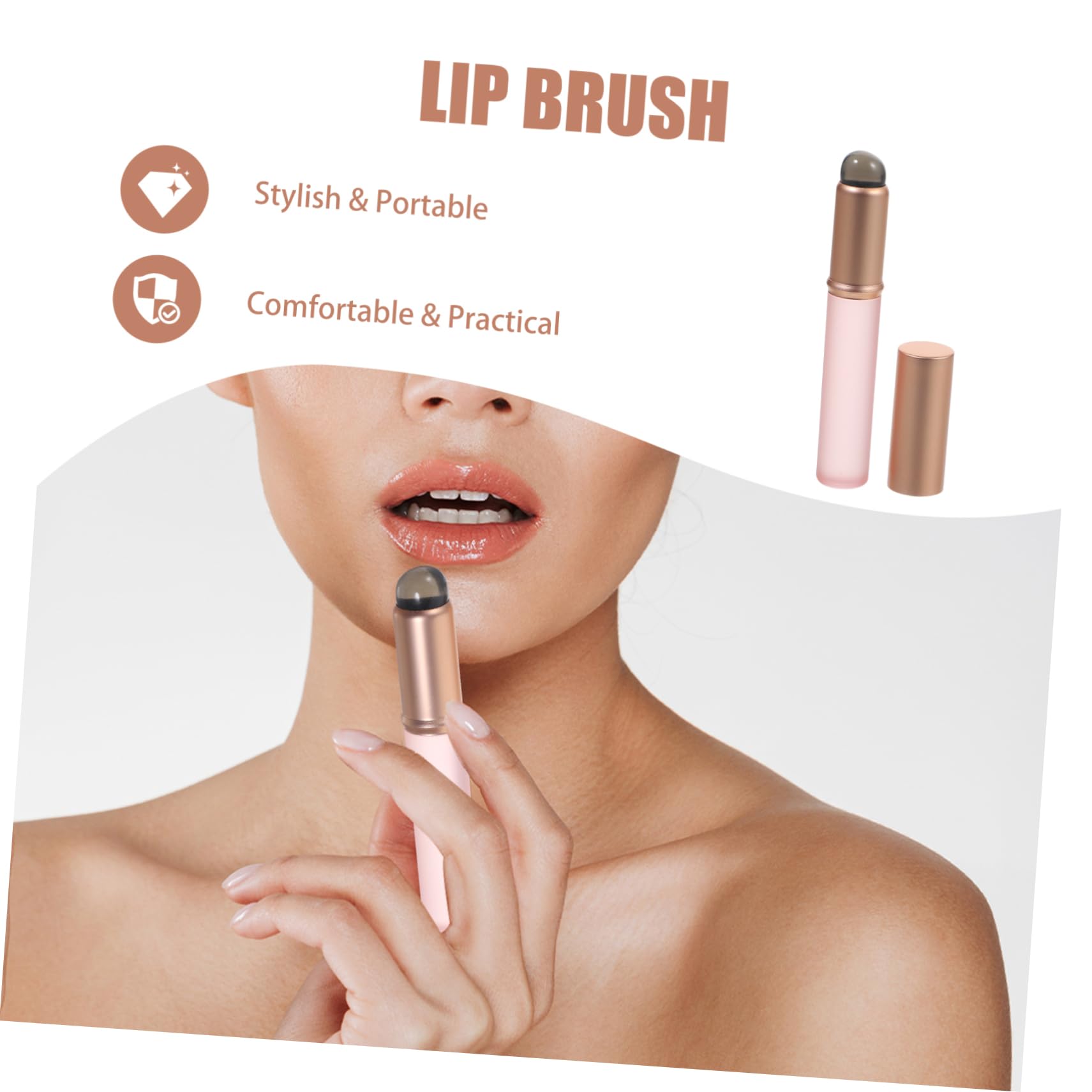 Beavorty Juego De 5 Pinceles Multiusos Para Maquillaje De Labios Aplicadores De Lápiz Labial Y Brillo Labial Para Mujer Ideal Para Viajes (2 Unidades)