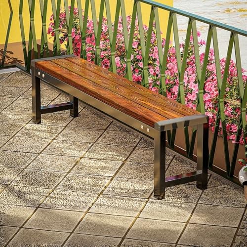 YGER JZGB Banco Jardin Exterior, Banco Terraza Balcon, Estructura de Hierro Fundido Resistente a la Corrosión y a la Corrosión, para Jardín, Patio, Porche y Parque(120x30x43cm/47x12x17in)