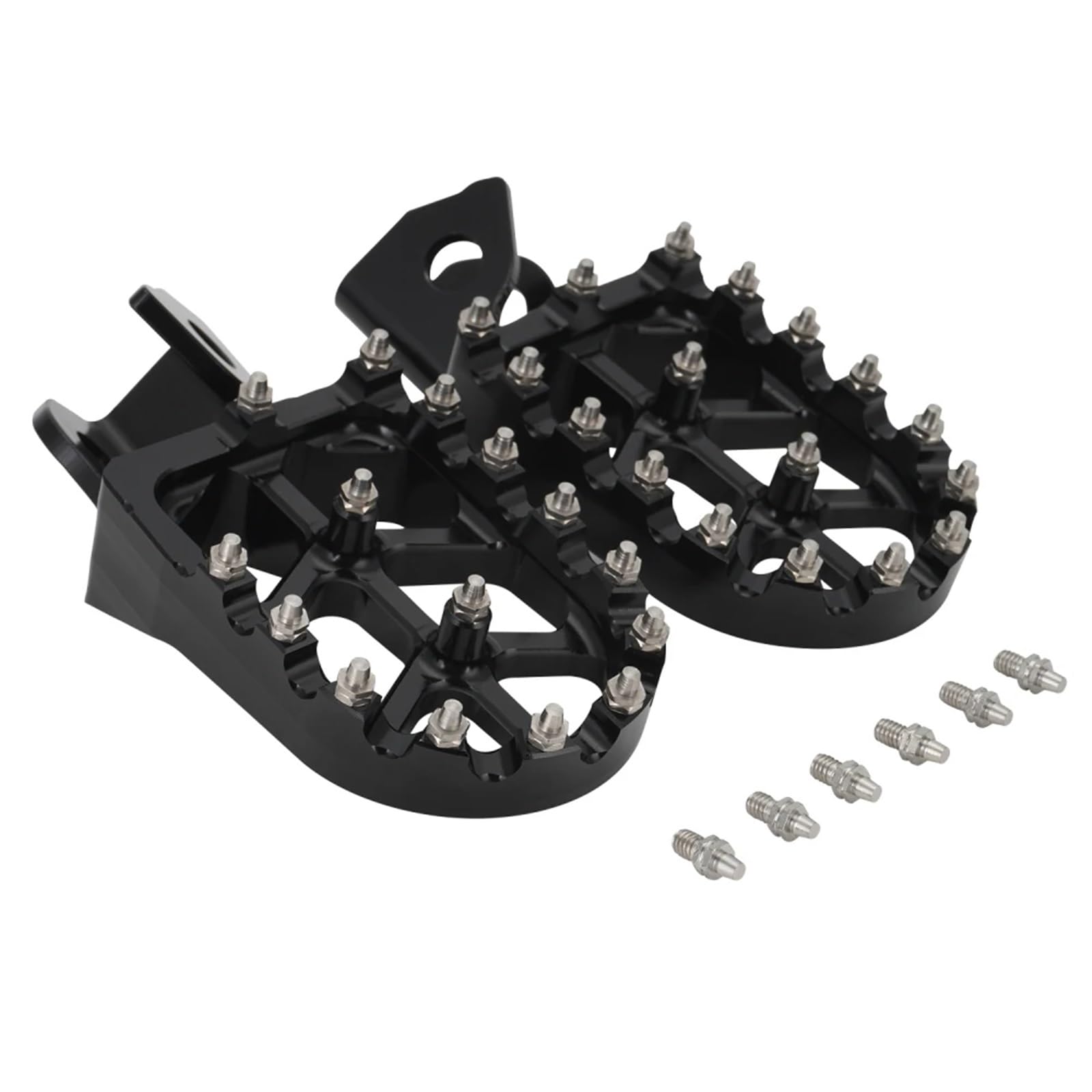 regulowany Pedały Podnóżki motocyklowe aluminiowe podnóżki pedały pasujące do Yamaha WR250R 2008-2020 WR250X 2008-2011 WR 250R 250X regulowany wspornik przedłużenia podnóżka(Black)