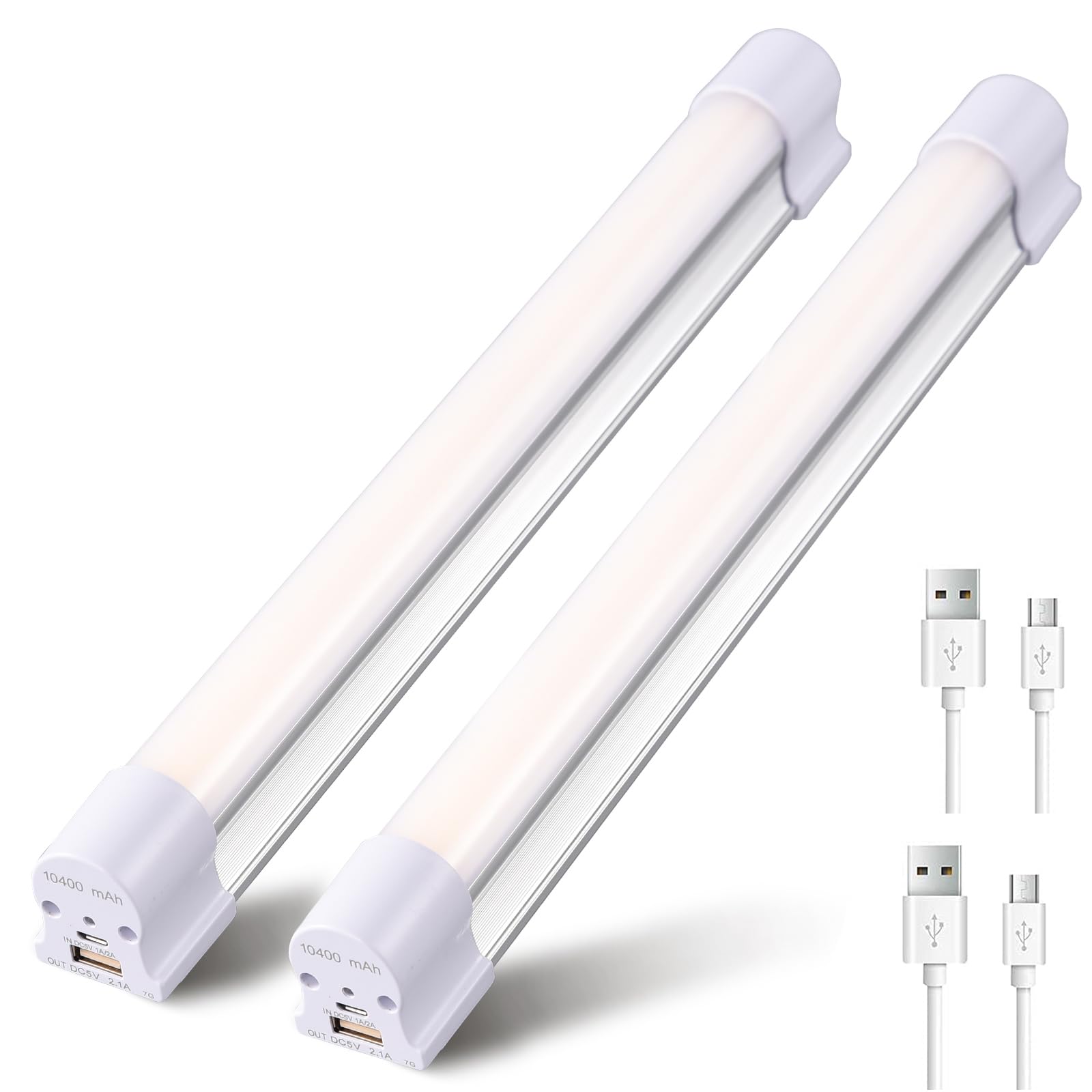 Letour 2 paquetes de luces de camping, tubo LED magnético barra de luz de trabajo de 120 W 1200 lúmenes, 5 niveles regulables, linterna de camping, luces magnéticas recargables por USB, resistencia