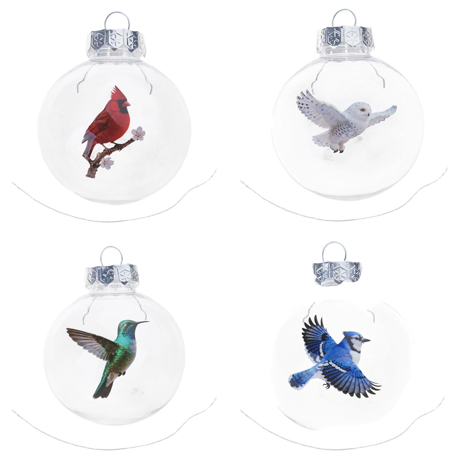 Artistic Bird-Inspired Christmas Baubles, Clear Ornaments for Festive Tree Decorations & Memorable Gifts Hanging Baubles Ornament
