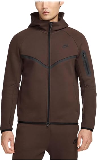 هودي Nike Tech Windrunner للرجال بسحاب كامل HV0949-237، بني باروكي/أسود مقاس صغير