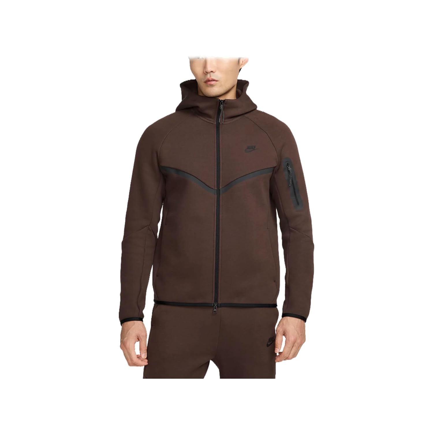 Nike Tech Mens Full-Zip Windrunner Hoodie HV0949-237 Baroque Brown Black Size X-Large