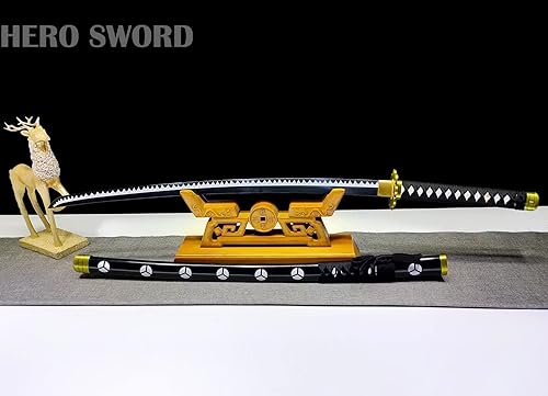 Miniatura 4 de Espada Roronoa Zoro ENMA hecha a mano de metal real 109510451060arcilla templada T10 acero de alto carbono Katana hecha a mano Cosplay Samurai