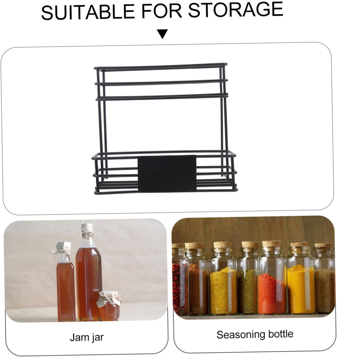 Bottle Rack for Coffee Syrups Syrup Bottle Organizer Iron Art Storage Rack for Jam Condiments Spices