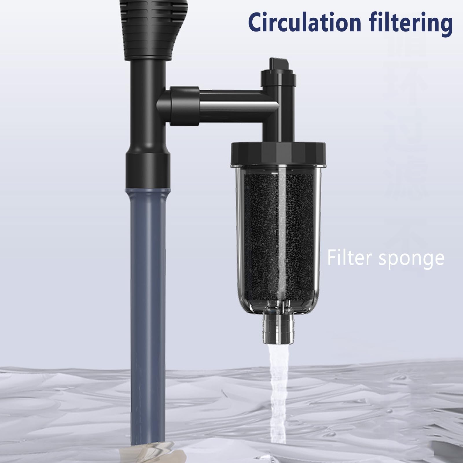 Aspirateur de Gravier 6 en 1 pour Aquarium, Nettoyeur de Gravier électrique Multifonction pour Laver Le Sable, oxygénation de la Douche, Changement d'eau