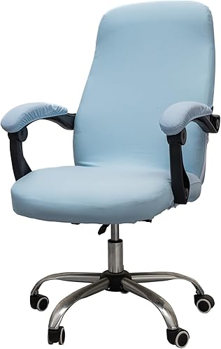 Miniatura 32 de Melaluxe Funda para silla de oficina - Funda elástica universal para silla de escritorio, fundas para silla de computadora (tamaño: M) - Gris oscuro
