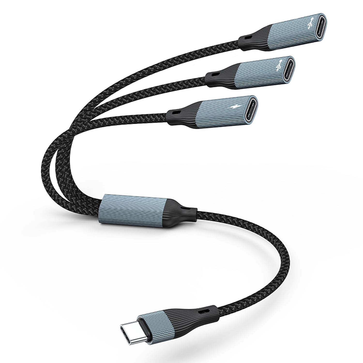 Jadebones USB C Splitter with PD 60W Charging, 3-in-1 Type C to 3 USB C Female Headphone Charger Adapter OTG Cable for iPhone 16/15 Series, iPad (Only