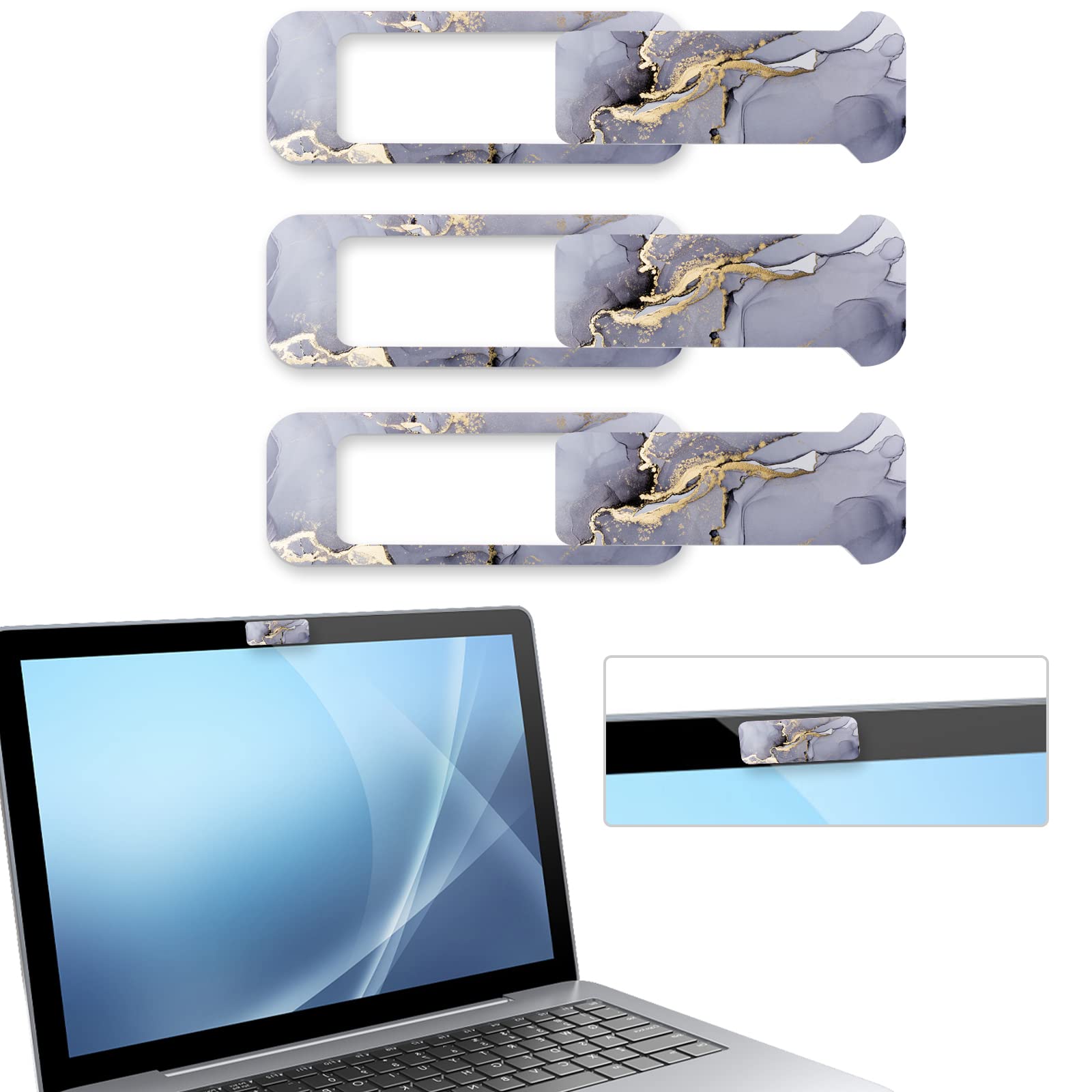 Webcam Cover, 3 Pieces, Laptop Camera Cover, Privacy Shielding Capacity is Twice as Big as The Traditional, Suitable for Computer Mobile Phones,