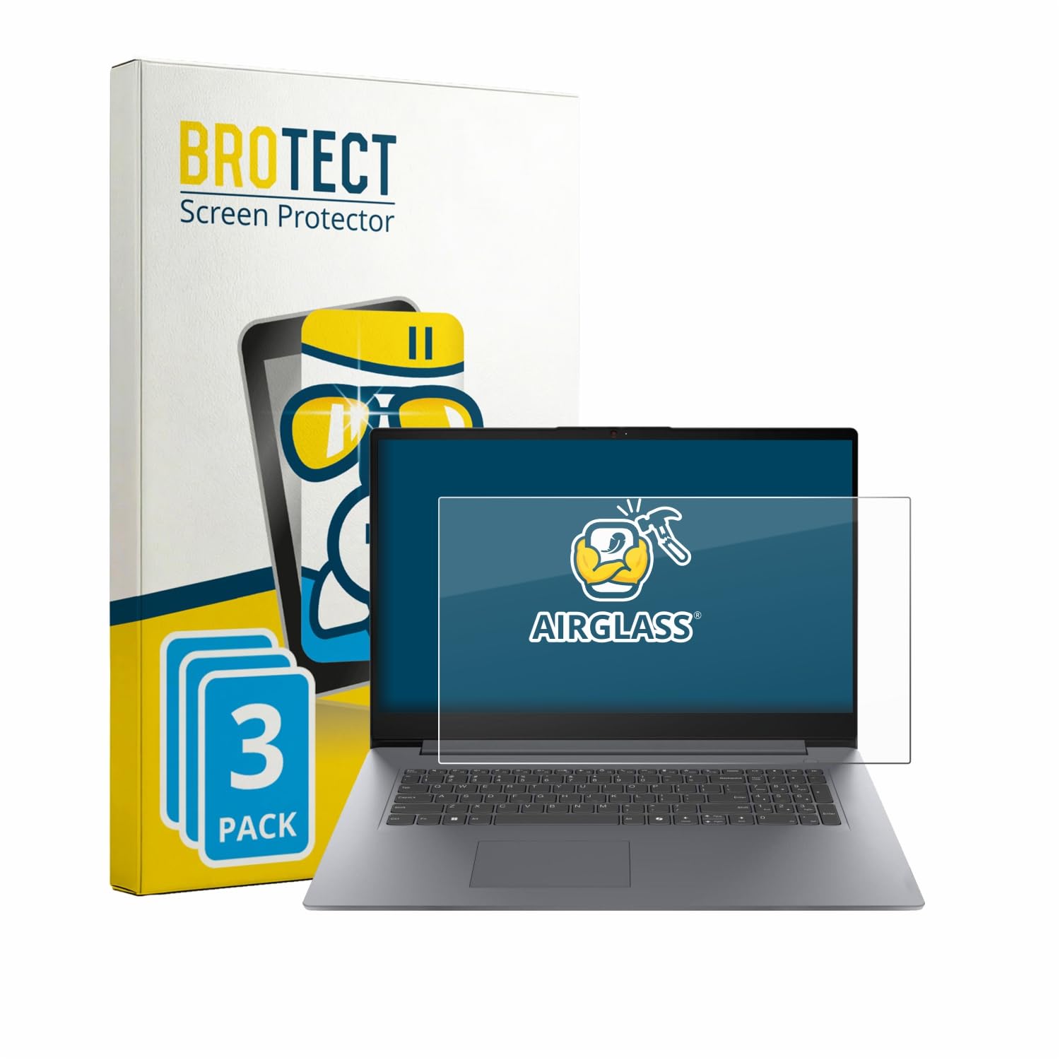 brotect Pellicola Protettiva Vetro per Lenovo V17 G7 Protezione Schermo (3 Pezzi) [Durezza Estrema 9H, Chiaro]