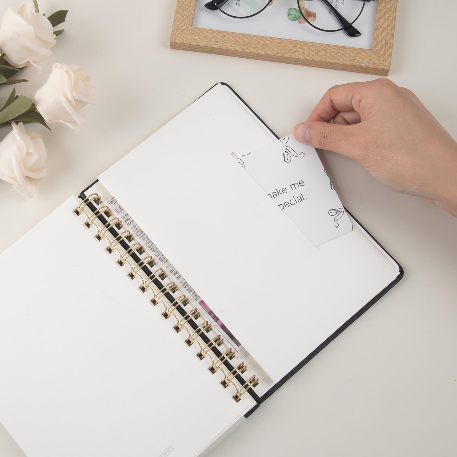 Lined Spiral Journal Notebook for Work with 160 Pages, 5.6" x 8" Hardcover Notebooks Journals Medium Size for Writing Women Men, Black