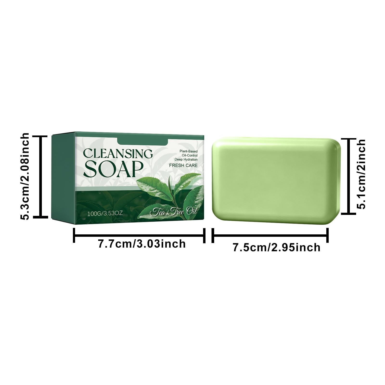 Sapone detergente con olio all'albero del tè, sapone in barretta con olio all'albero del tè, saponi delicati per piedi e corpo, saponi esfolianti che non seccano la pelle, pulizia profonda (8 pezzi)