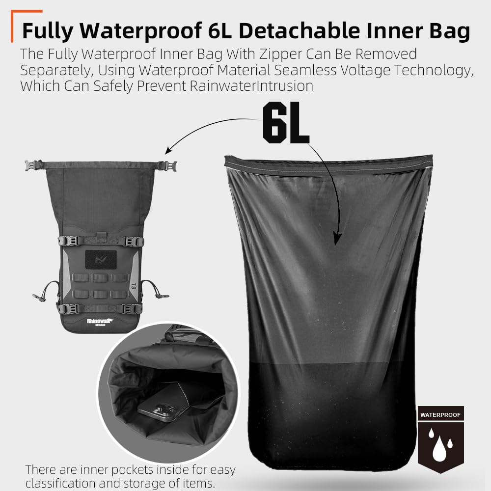 Rhinowalk Motorrad Sturzbügeltasche Wasserdicht Motorradrahmen Tasche für Motorrad Schutzbügel Satteltasche Sitztasche Motorradtasche Seitentasche