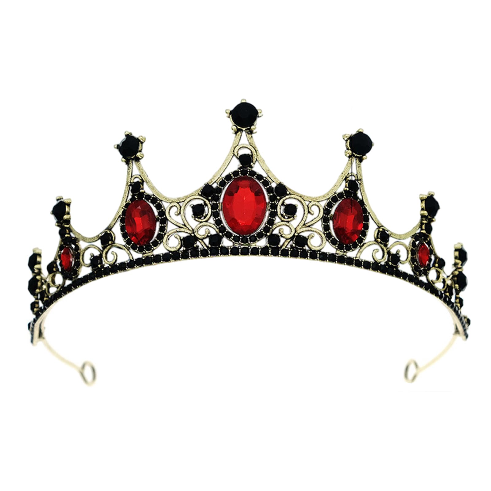 MICFENY Elegant Rhinestones Crowns Hairpiece Lightweight Headbands Metal Bridal Party Costume Photo Props Accessory