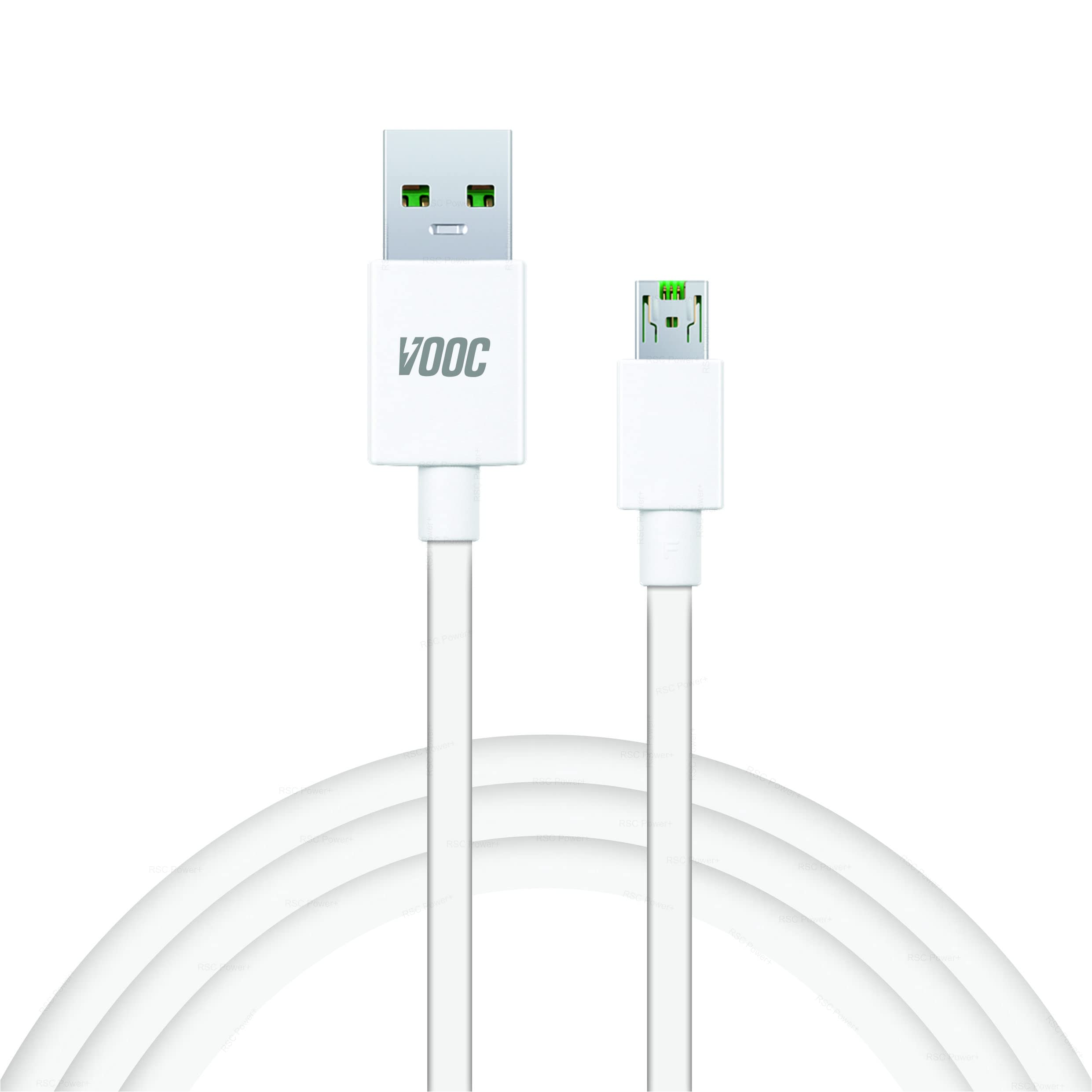 RSC POWER+ Vooc Micro Usb 7 Pin Data Sync Superfast Charging Cable For Laptop, All Oppo Smartphone (White)